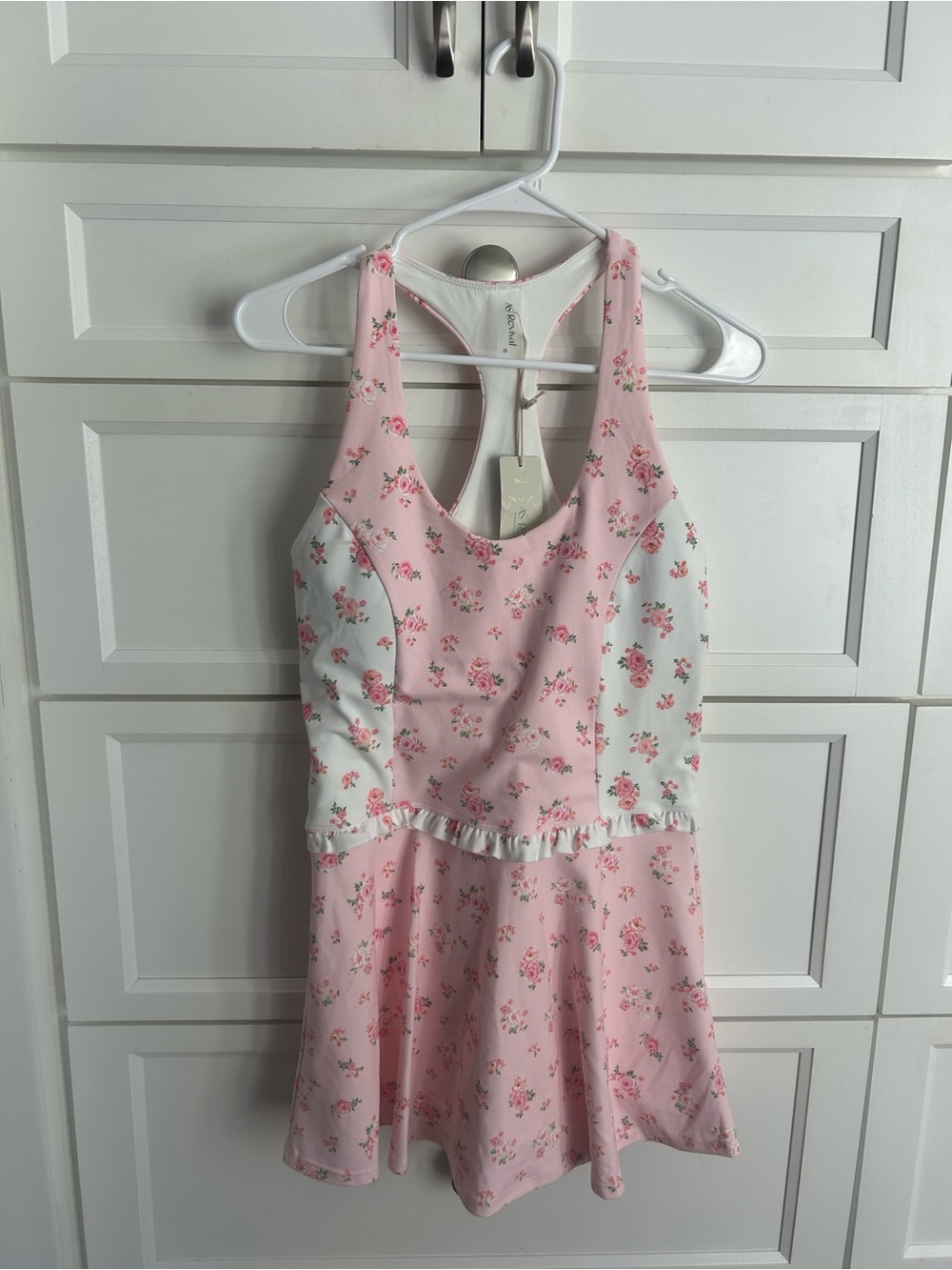 Pink & White Flower Tennis Outfit